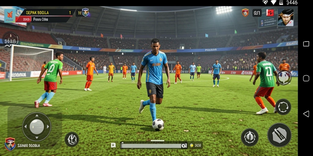 Tangkapan layar menunjukkan momen seru dalam permainan sepak bola.