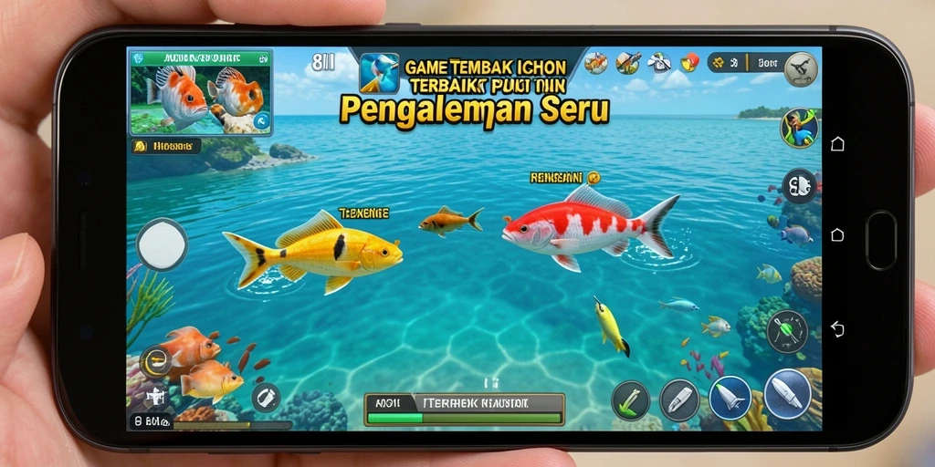 Screenshot utama gameplay 8II yang menampilkan keseruan Tembak Ikan.