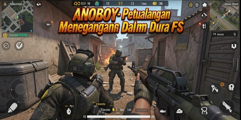 Tampilan menarik dari gameplay ANOBOY yang penuh aksi FPS.