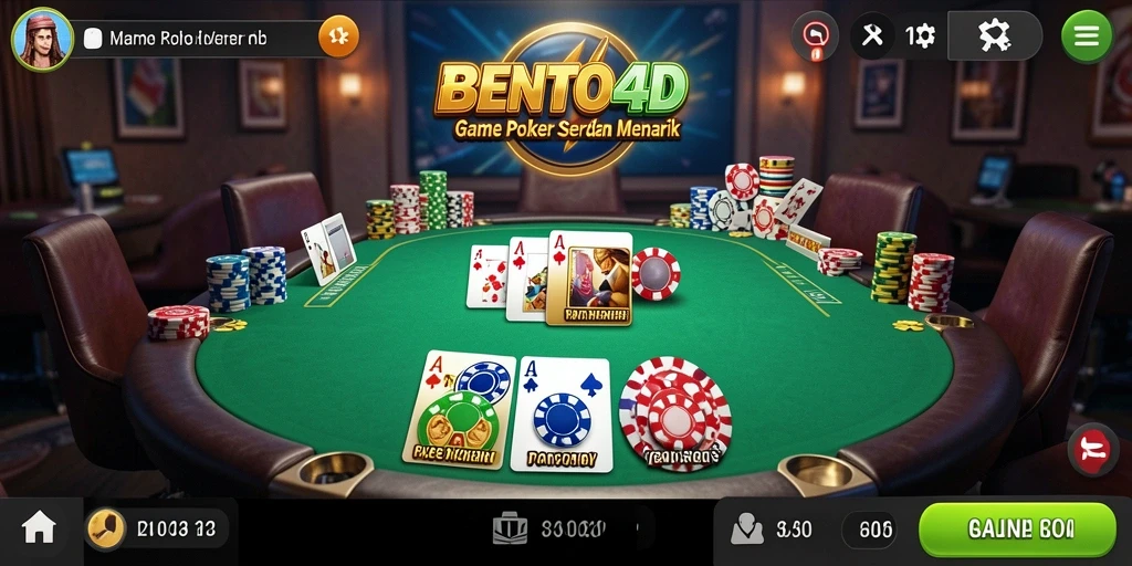 Tampilan gameplay Poker yang menarik di BENTO4D.
