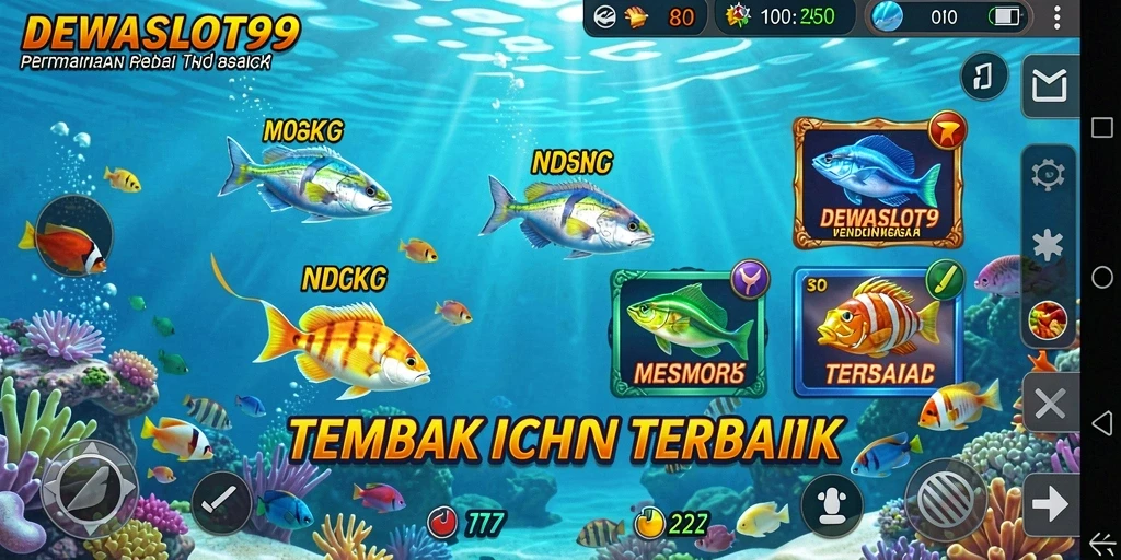 Screenshot DEWASLOT99 menunjukkan aksi seru permainan Tembak Ikan.
