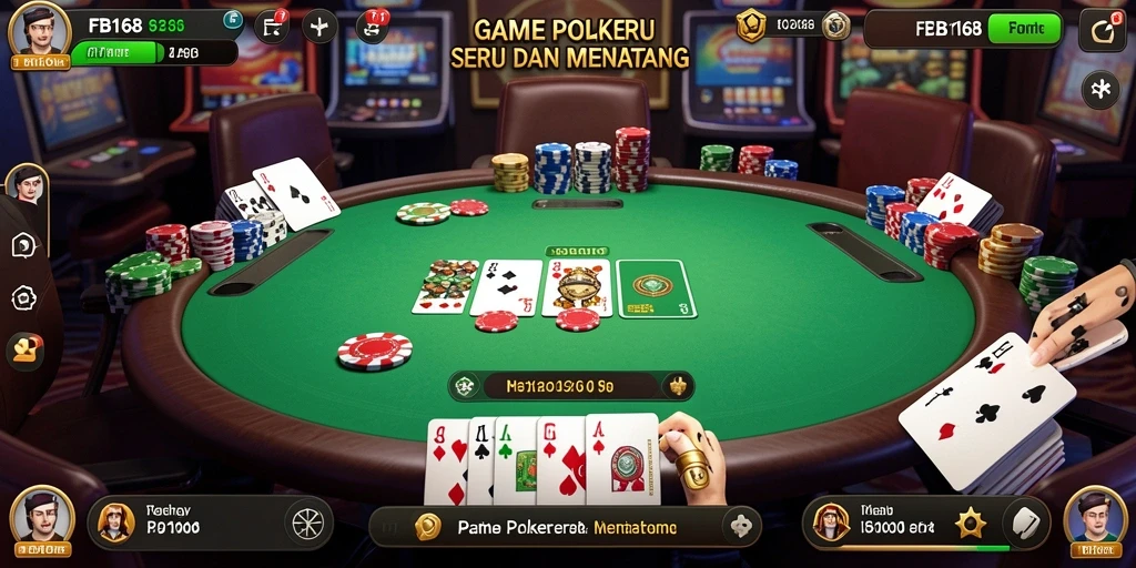 Gambaran tampilan utama FB168 dengan gameplay Poker yang seru.