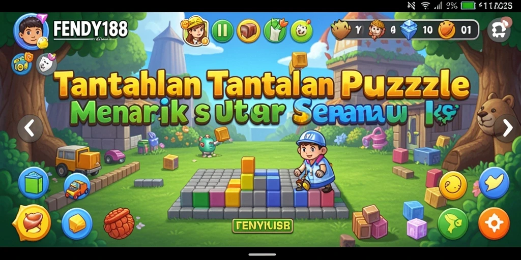 Tampilan permainan Puzzle yang menarik dan penuh warna.