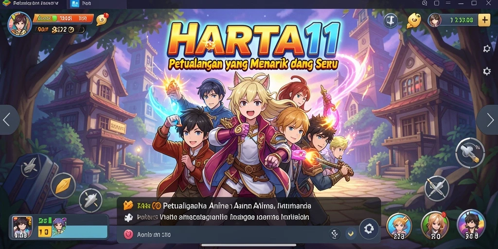 Screenshot gameplay HARTA11 menampilkan karakter Anime beraksi dalam pertarungan epik.