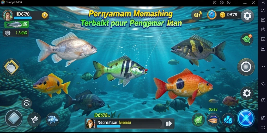 Tampilan gameplay memancing yang memukau dan menantang di ID678.