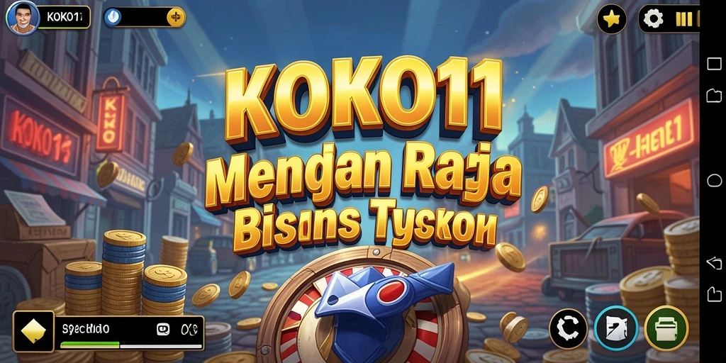 Tangkapan layar gameplay KOKO11 yang menampilkan manajemen bisnis Tycoon.
