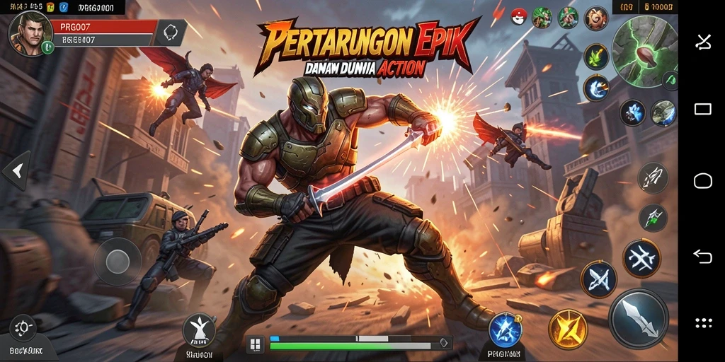 Tampilan gameplay mendebarkan di PRG007, penuh aksi dan strategi.