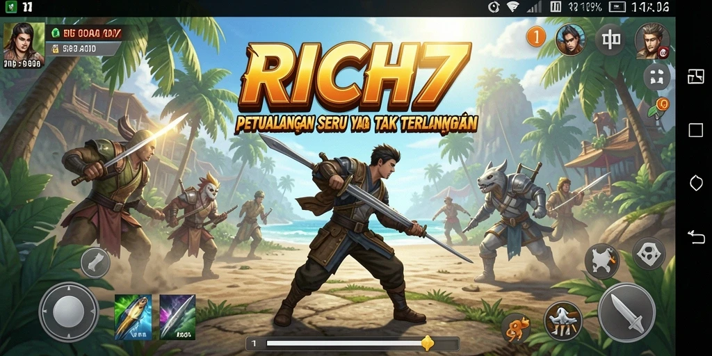 Screenshot RICH7 menampilkan aksi petualangan yang mendebarkan.