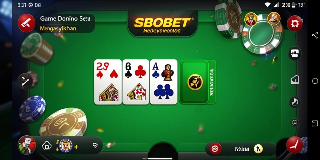 Tampilan gameplay SBOBET dengan berbagai mode domino yang menarik.