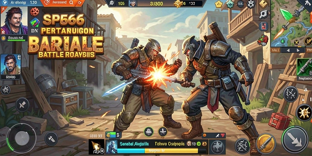 Gameplay SP666 yang mendebarkan di arena Battle Royale.